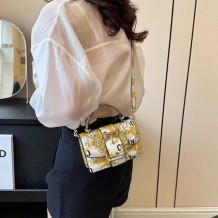White Casual Street Print Handbags