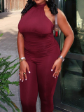 Black Halter Regular Jumpsuits