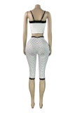 Black Casual Polka Dot Bow Bow Decor Sleeveless Two Pieces