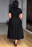 White Plus Size Formal Solid Color V Neck A Line Plus Size Dresses