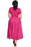 White Plus Size Formal Solid Color V Neck A Line Plus Size Dresses
