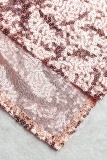 Rose Gold Casual Party Homecoming Y2k Solid Color Mandarin Collar A Line Dresses