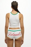 Green Casual Street Sportswear Letter Print Vests Sleeveless Two Pieces