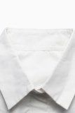 White Casual Daily Y2k Solid Color Solid Color Shirt Collar A Line Dresses