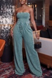 Rose Red Sexy Casual Daily Y2k Solid Color Solid Color Strapless Regular Jumpsuits