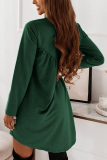 Fashion Solid Patchwork O Neck Straight Dresses