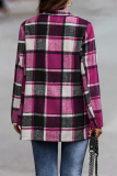 Fashion Plaid Patchwork Turndown Collar Outerwear