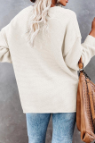 Casual Solid Buckle V Neck Tops