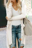 Casual Solid Patchwork Cardigan Collar Outerwear