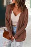 Casual Solid Patchwork Cardigan Collar Tops