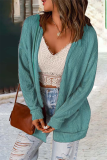 Casual Solid Patchwork Cardigan Collar Tops