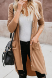 Casual Solid Patchwork Cardigan Collar Outerwear