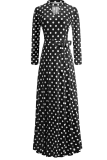 Vacation Print Hollowed Out Half A Turtleneck Cake Skirt Dresses