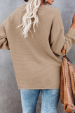 Casual Solid Buckle V Neck Tops