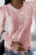 Fashion Solid Lace O Neck Tops