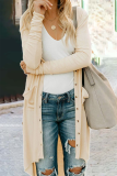 Casual Solid Patchwork Cardigan Collar Outerwear
