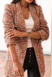 Fashion Patchwork Buckle Turndown Collar Outerwear