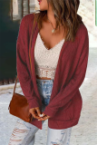 Casual Solid Patchwork Cardigan Collar Tops