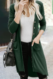 Casual Solid Patchwork Cardigan Collar Outerwear