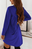 Fashion Solid Patchwork O Neck Straight Dresses