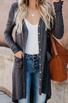 Casual Solid Patchwork Cardigan Collar Outerwear