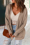 Casual Solid Patchwork Cardigan Collar Tops