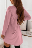 Fashion Solid Patchwork O Neck Straight Dresses