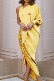 Casual Solid Patchwork Halter Irregular Dress Dresses