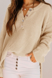 Casual Solid Buckle V Neck Tops