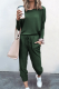 Fashion Solid Patchwork O Neck Long Sleeve Two Pieces
