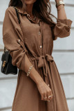 Fashion Daily Solid Patchwork Turndown Collar Princess Dresses