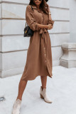 Fashion Daily Solid Patchwork Turndown Collar Princess Dresses