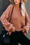 Fashion Street Solid Patchwork O Neck Tops