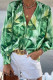 Casual Print Patchwork V Neck Tops