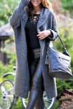 Fashion Casual Adult Solid Cardigan Hooded Collar Outerwear