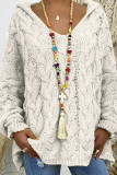 Fashion Street Solid Patchwork Hooded Collar Tops