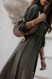 Fashion Daily Solid Patchwork Turndown Collar Princess Dresses