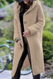 Fashion Casual Adult Solid Cardigan Hooded Collar Outerwear