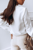 Fashion British Style Solid Patchwork O Neck Tops