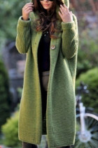 Fashion Casual Adult Solid Cardigan Hooded Collar Outerwear