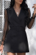 Fashion Elegant Solid See-through Turndown Collar A Line Dresses