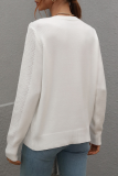 Fashion Solid Tassel Patchwork O Neck Tops
