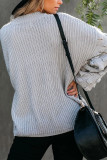 Fashion Street Solid Patchwork O Neck Tops