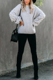 Fashion Street Solid Patchwork O Neck Tops