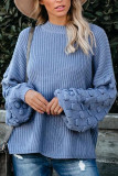 Fashion Street Solid Patchwork O Neck Tops