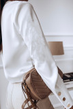 Fashion British Style Solid Patchwork O Neck Tops