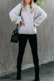 Fashion Street Solid Patchwork O Neck Tops