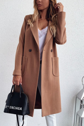 Fashion British Style Solid Patchwork Conventional Collar Outerwear