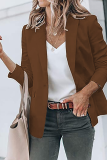 Fashion Solid Patchwork Turndown Collar Outerwear