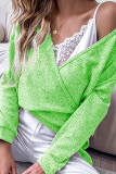 Casual Solid V Neck Tops